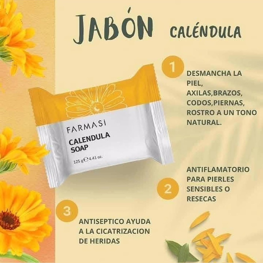 Farmasi Calendula Soap with Yellow and White Packaging

10 soaps for 6 each